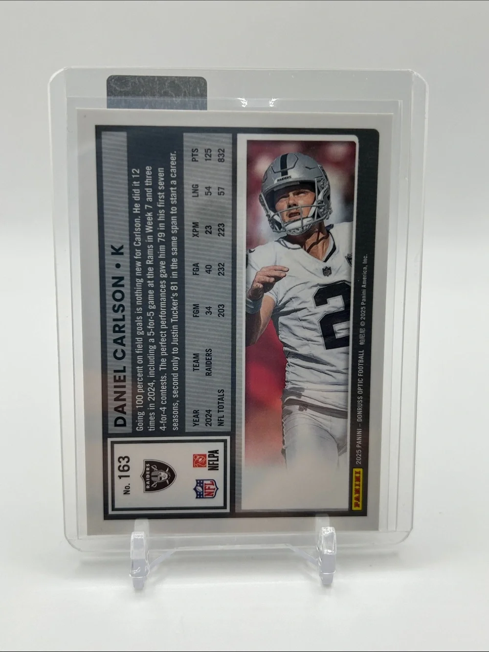 Daniel Carlson Raiders Football Trading Card 🏈